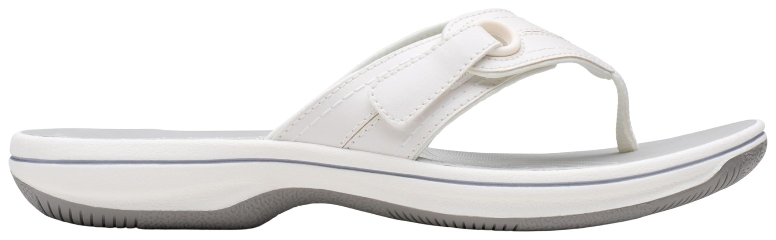 Clarks Women's Breeze Reyna CloudSteppers Flip-Flop, White Synthetic, 9