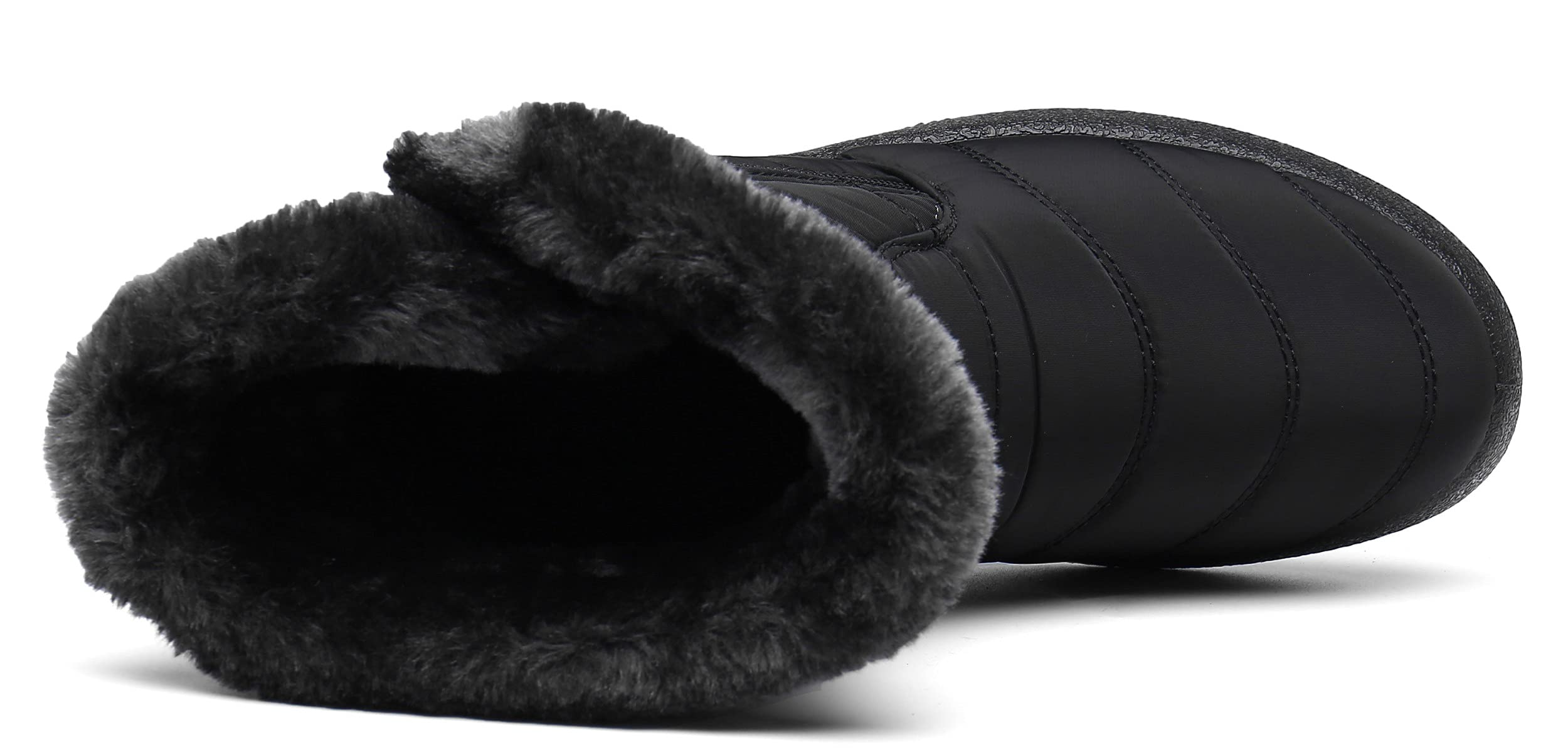 Hsyooes Womens Warm Fur Lined Winter Snow Boots Waterproof Ankle Boots Outdoor Booties Comfortable Shoes for Women,Black,9 M US=Label Size 41