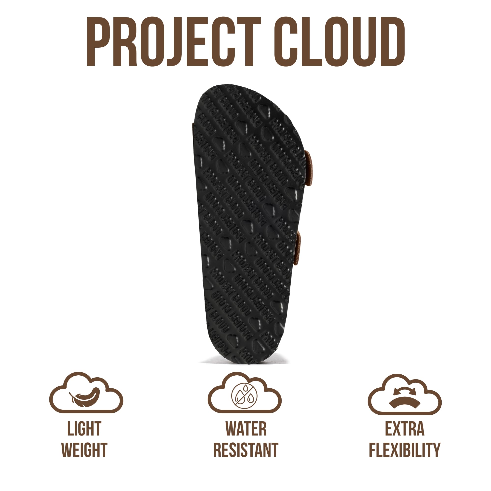 Project Cloud 100% Genuine Leather Beach Sandals for Women 2026 with Lightweight & Comfortable Slides for Women - Non Slip with Memory Foam Slingback Womens Sandals 2026 (Garda, Tan Rosegold,10M)