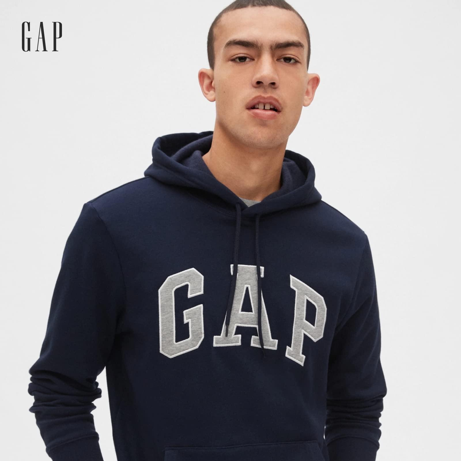 GAP mens Logo Fleece Hoodie Sweatshirt, Tapestry Navy, Large US