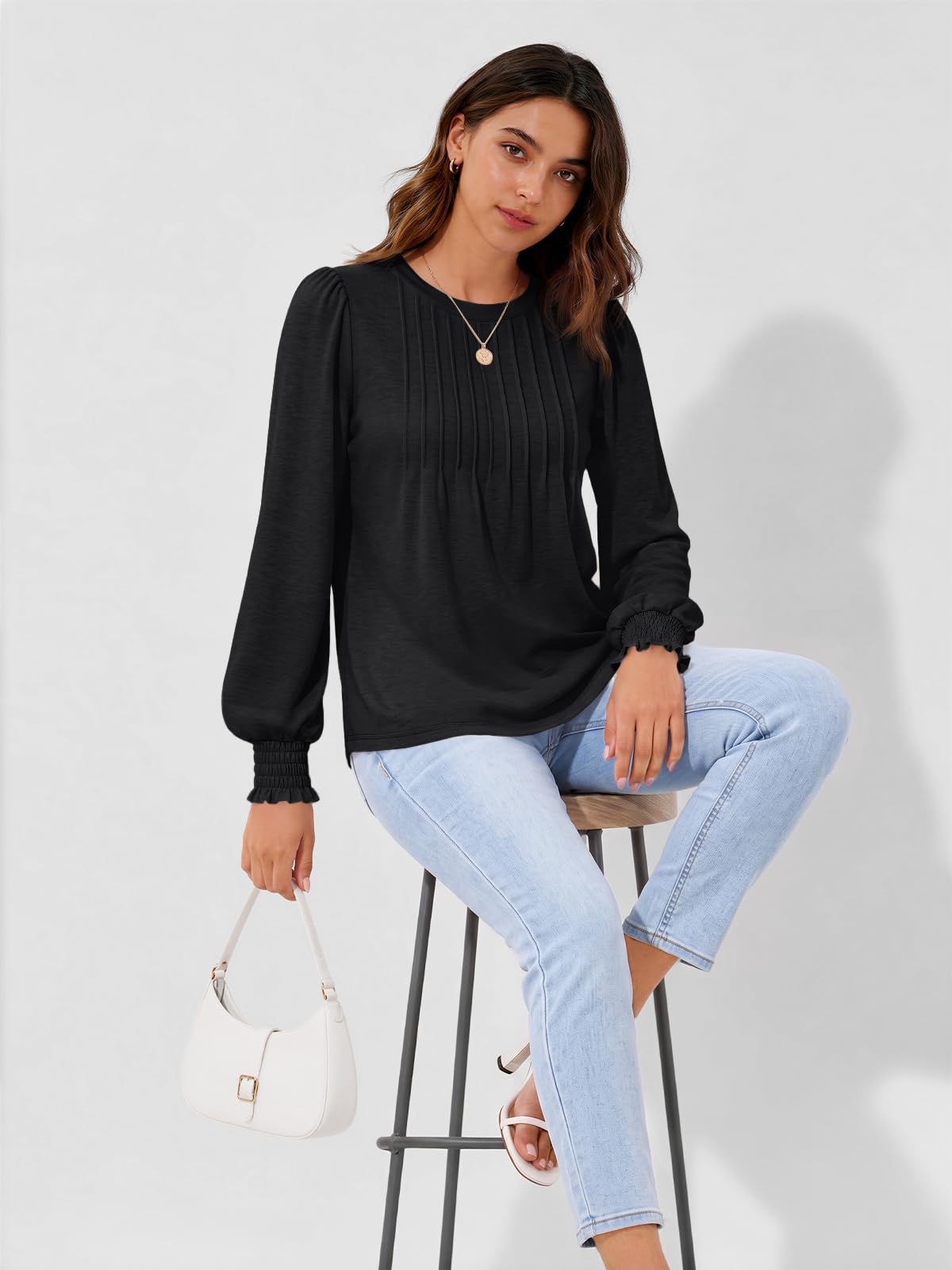 AUTOMET Womens Long Sleeve Shirts Fall Blouses Tops Business Casual Outfits