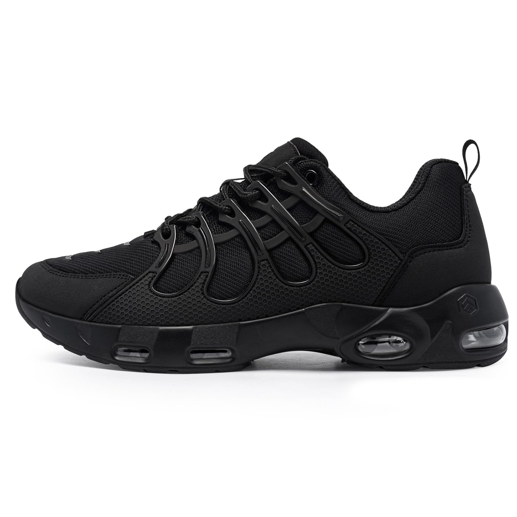 LARNMERN Non Slip Work Shoes for Men Slip Resistant Sneakers Casual Comfort Walking Mens Chef Kitchen Restaurant Breathable Wide Width，Black 10.5 Wide