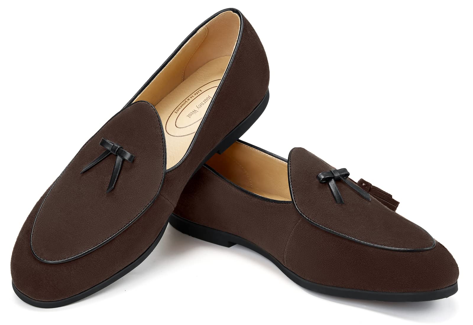 Journey West Men's Vintage Loafers for Men Belgian US 7