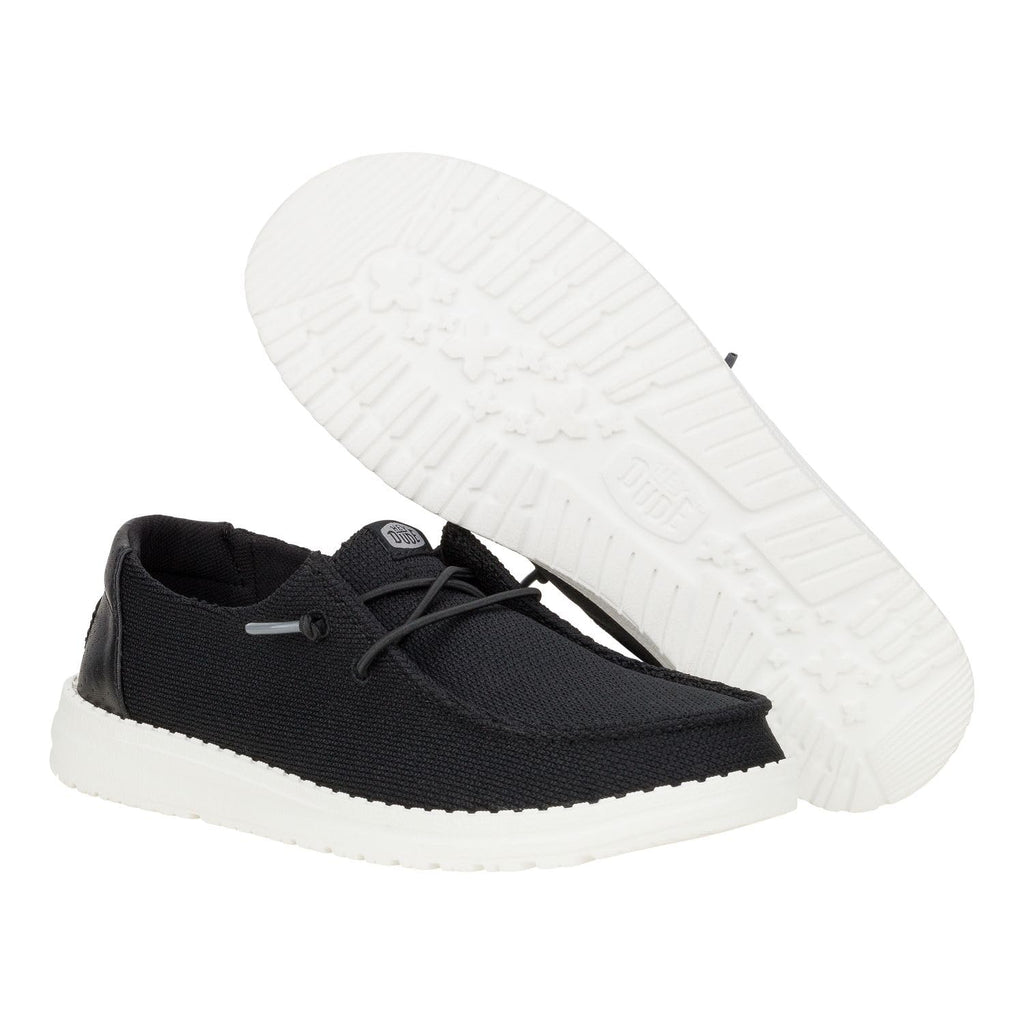 HEYDUDE Women's Wendy Hex Black Size 5 | Women's Slip On Shoes | Comfortable & Light-Weight