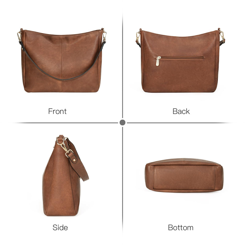 GOIACII Hobo Bags for Women, Soft Leather Shoulder Crossbody Purse, Ladies Large Casual Tote Handbag Multi Pocket