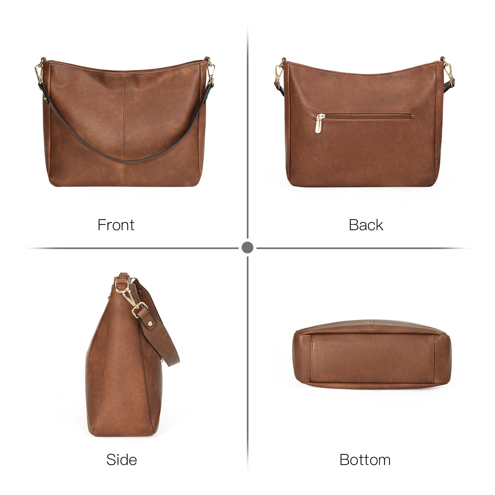GOIACII Hobo Bags for Women, Soft Leather Shoulder Crossbody Purse, Ladies Large Casual Tote Handbag Multi Pocket