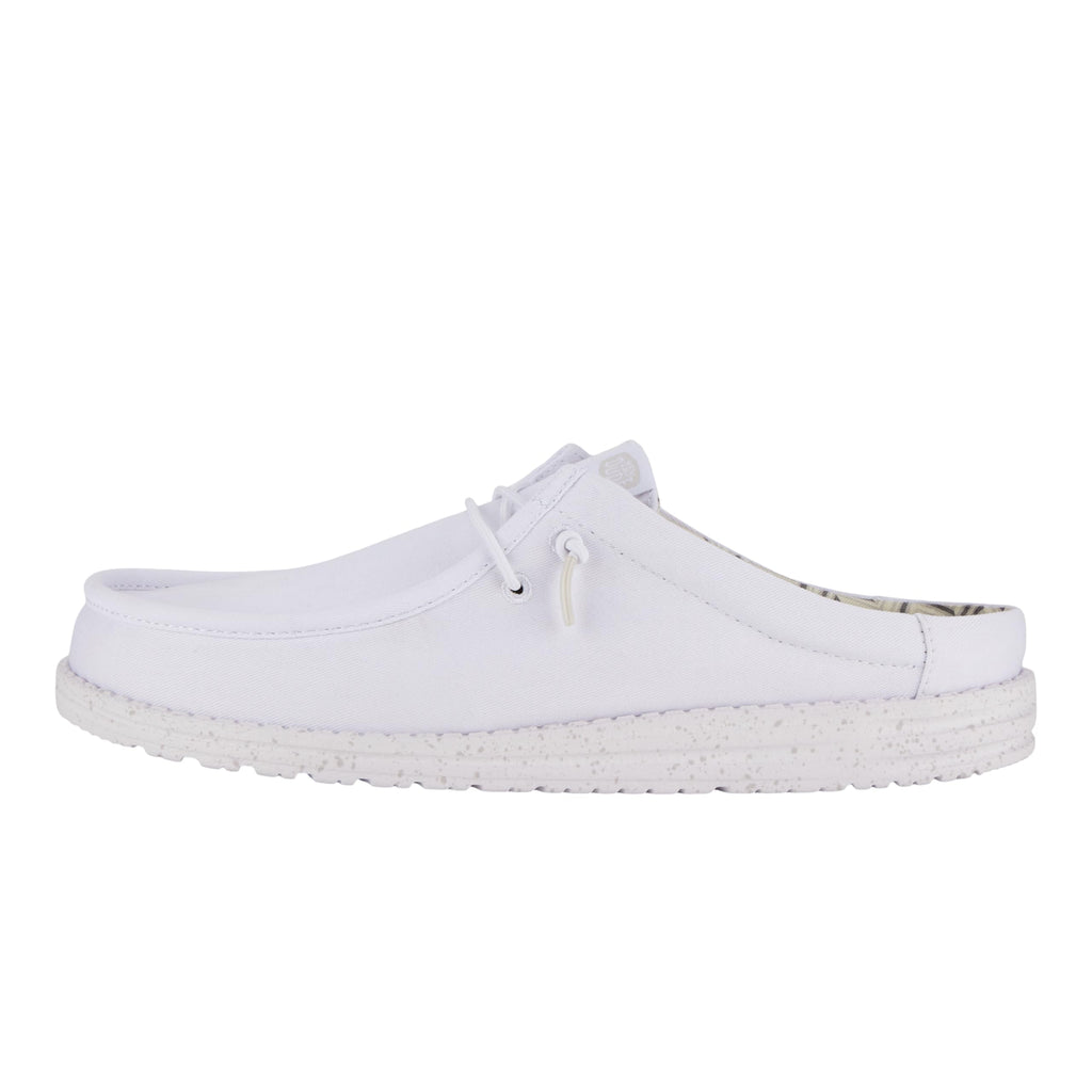 HEYDUDE Men's Wally Slip Stretch Canvas White/White Size 10 | Men's Shoes | Men Slip-on Loafers | Comfortable & Light-Weight