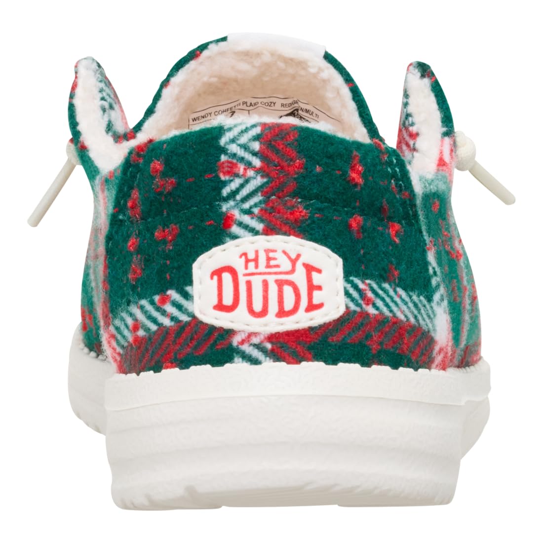 HEYDUDE Wendy Confetti Plaid Cozy Red/Green/Multi Size 8, Women’s Shoes, Slip-on Loafers, Comfortable & Light-Weight