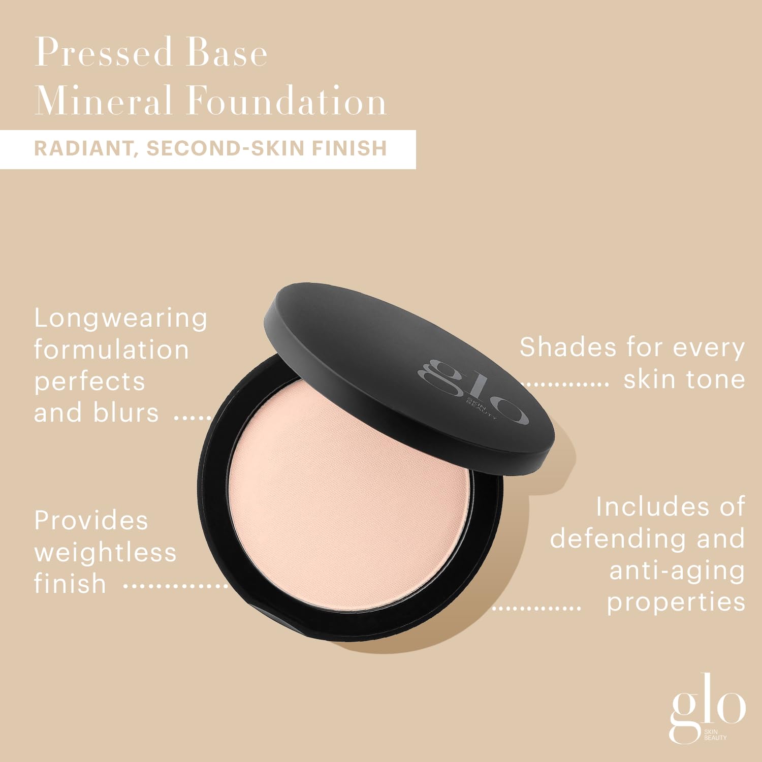 Glo Skin Beauty Pressed Base Powder Foundation, Beige Fair 0.92 oz
