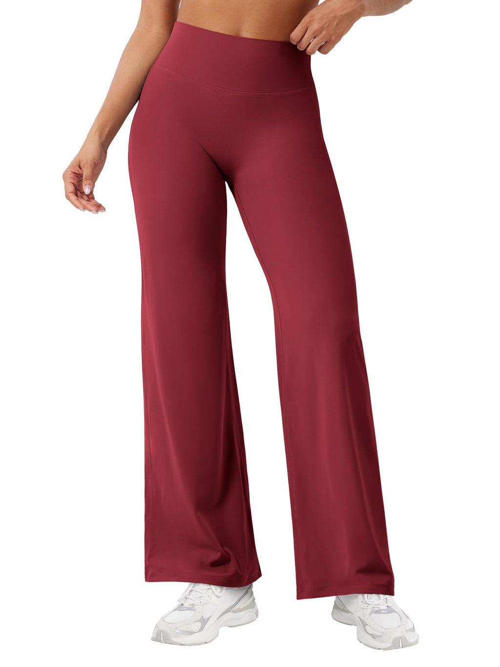 YEOREO Workout Leggings Womens No Front Seam Straight Leggings 29" High Waist Buttery Eddiy Gym Yoga Pants Ancora Red S