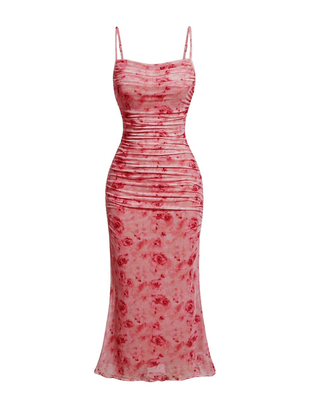GORGLITTER Women's Floral Spring Summer Wedding Guest Dress Bridal Shower Cocktail Tea Party Beach Midi Sun Dress 2026 Burgundy Small