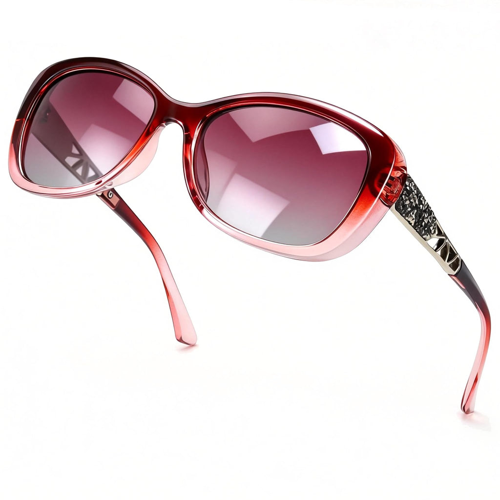 SIPHEW Retro Small Wrap Sunglasses for Women | Lightweight Square Frame with 100% UV400 | Polarized Shade for Womens