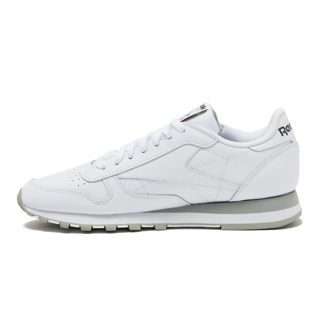 Reebok Classic Leather Sneakers for Men - Black or White Tennis Mens Shoes, Footwear White/Pure Grey3/Pure Grey, 11