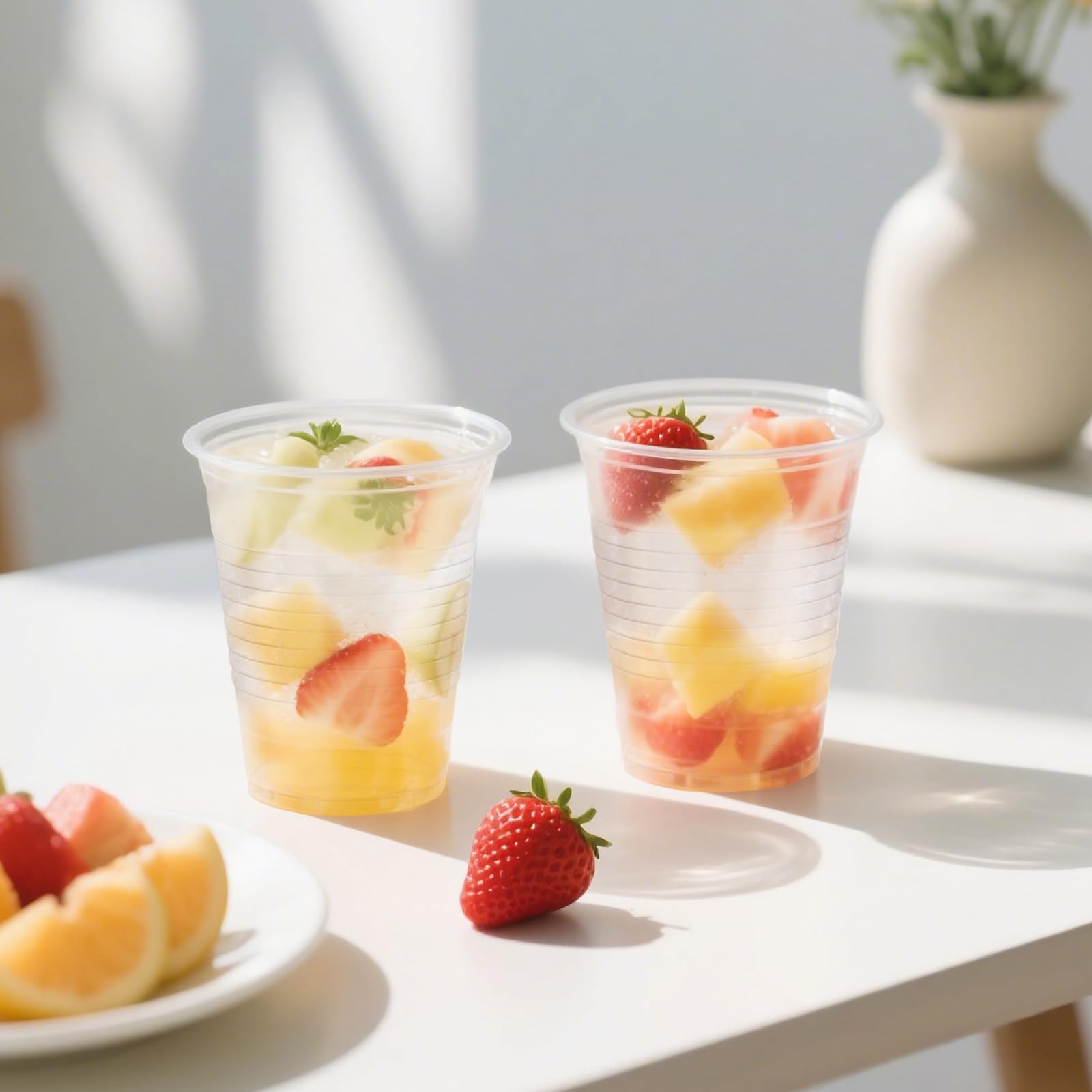BYSNOW 9 oz Clear Plastic Cups, 2000 Count Bulk, PP Clear Plastic Cups Disposable for Party Suit for Hot Beverages, Soda, Juice (9oz 2000count)