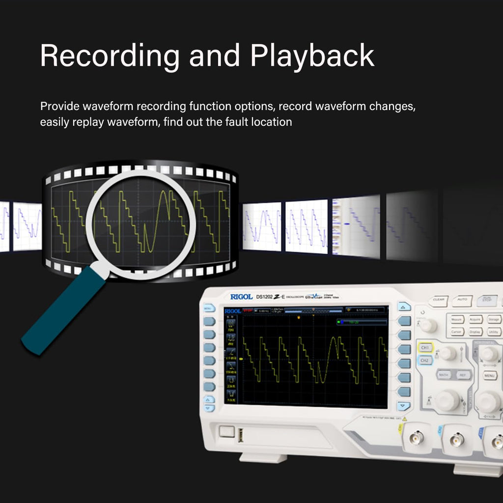 Rigol DS1104Z-S Plus 100 MHz Digital Oscilloscope with 4 Channels and 16 Digital Channels + 25 MHz Bandwidth with 2 Signal Source Channels
