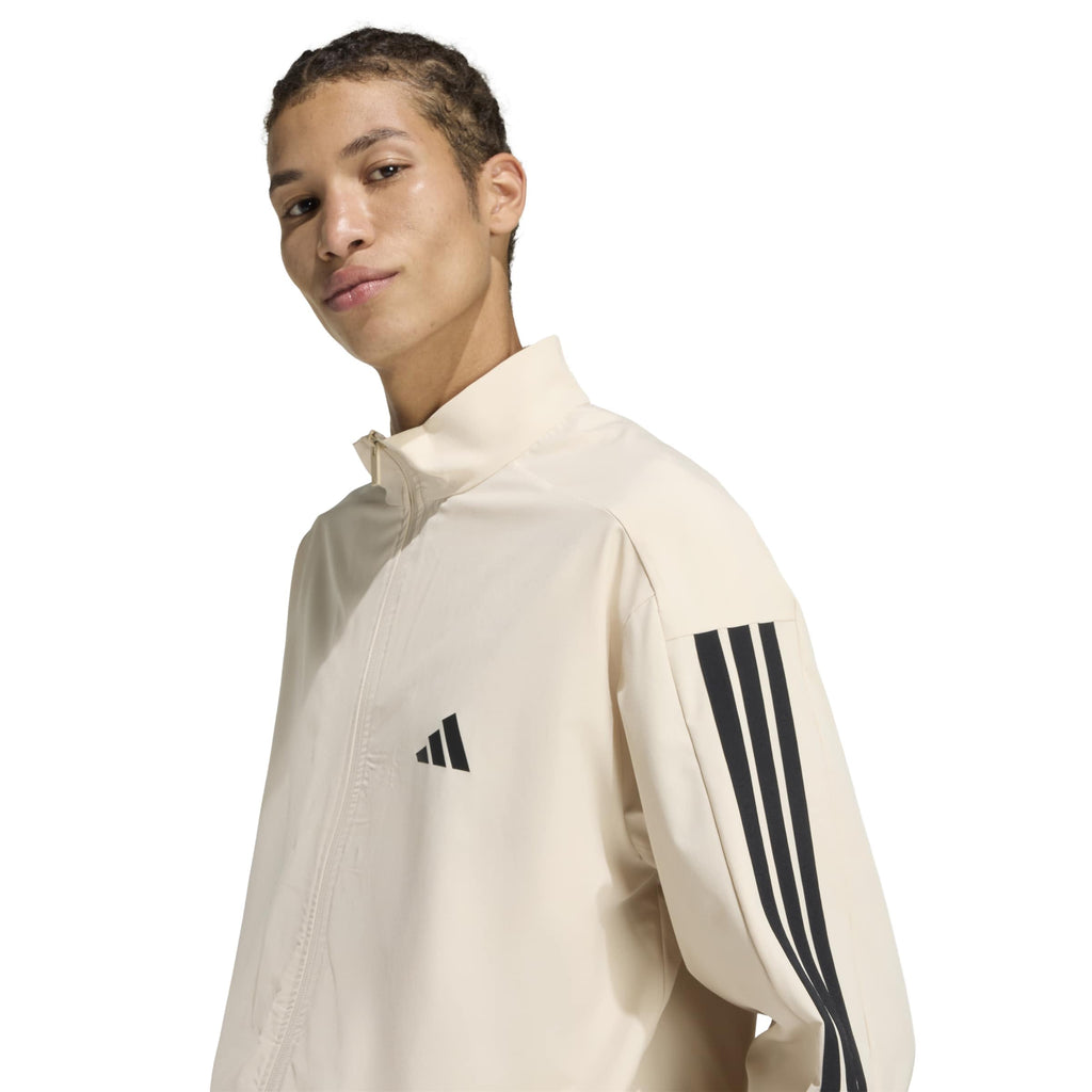 adidas Men's Tricot Regular Fit Track Top, Crystal Linen, Medium