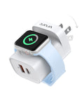 VRURC Fast Charger for Apple Watch, Built-in Wireless Magnetic Charging Station for iWatch SE/11/10/9/8/7/6/5/4, PD 20W USB C Charging Block, Foldable Wall Charger for iPhone 17/16/15/14/13-White