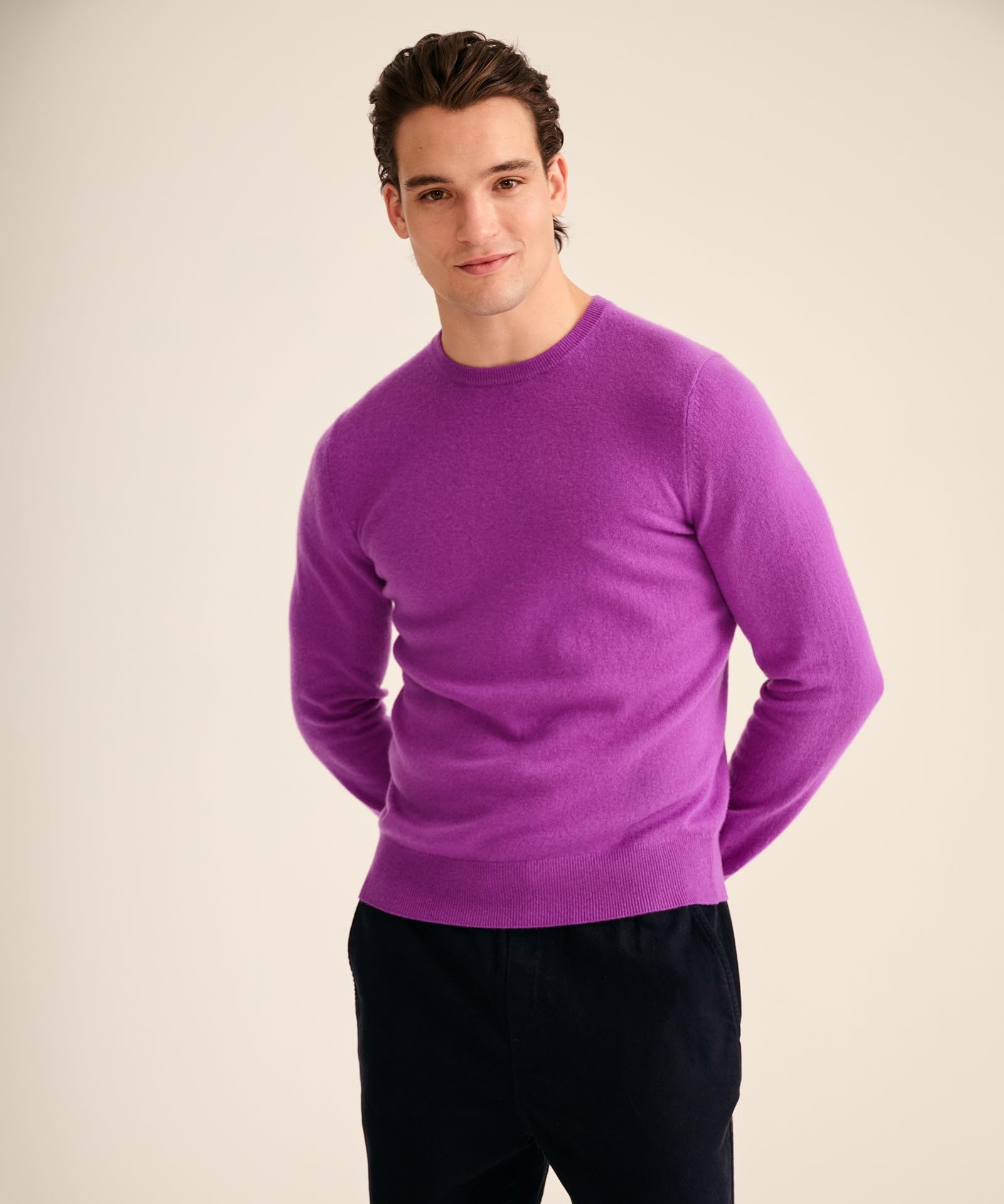 NAADAM The Original Cashmere Crewneck Sweater,Purple,XL