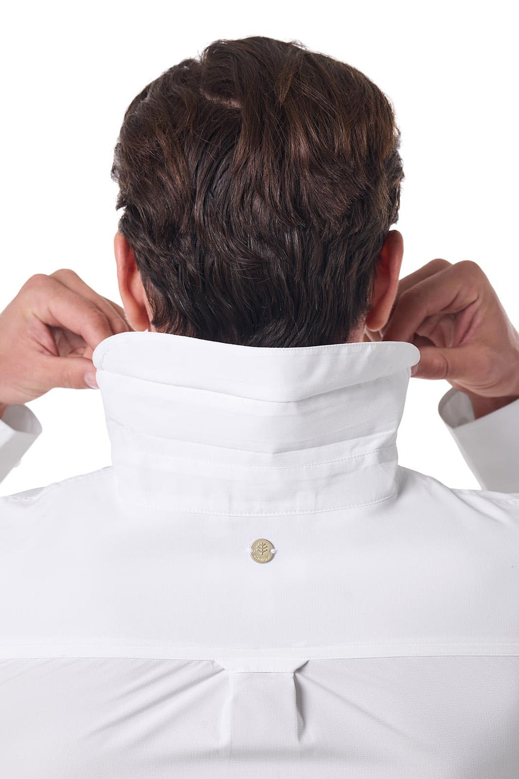 Men's Long Sleeve Shirt - UPF 50+ Sun Protection - Aricia in White