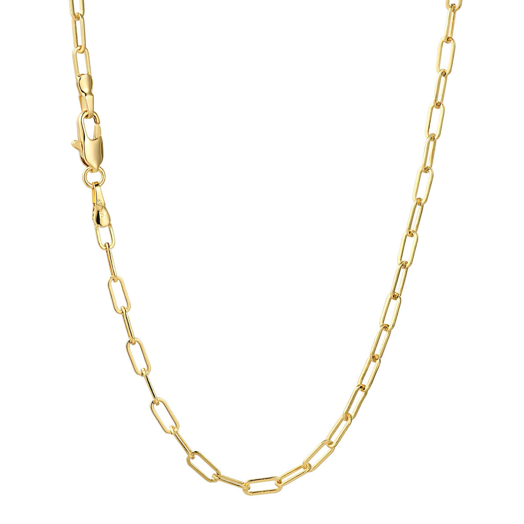 AHSIWC 14K Gold Chain Necklaces 2.5mm Paperclip Chains for Women Trendy Non-tarnish Necklace Unisex Gold Jewelry Gifts Sweat Proof and Fade Resistant Lifetime Quality（18-24Inches）
