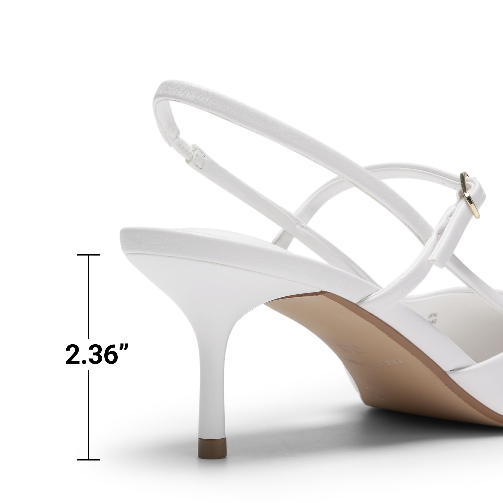 DREAM PAIRS Mary Jane Shoes Women Kitten Slingback Pointed Closed Toe Heels Dress Party Casual Comfortable Pumps Shoes,Size 7,White,SDPU26014W