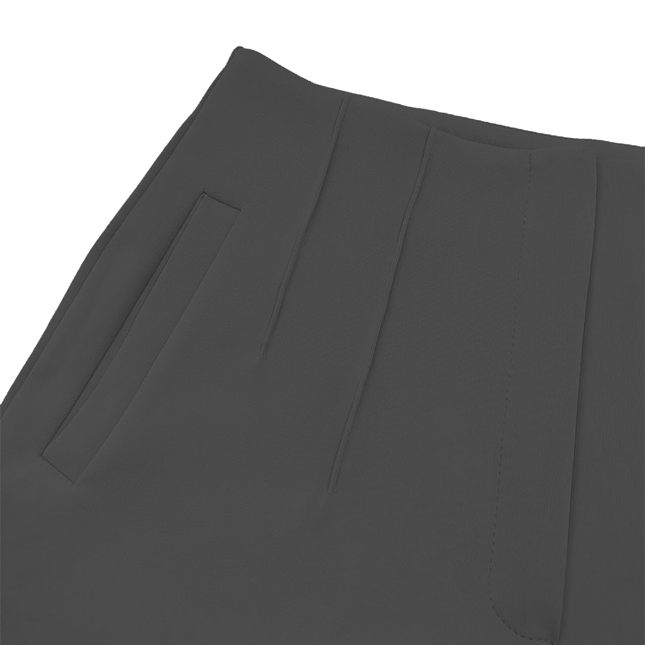 LOVESHOOT Womens High Waisted Pants 2026 Trendy Pleated Straight Leg Dress Pant Business Work Casual Trousers with Pockets Size Medium Dark Grey