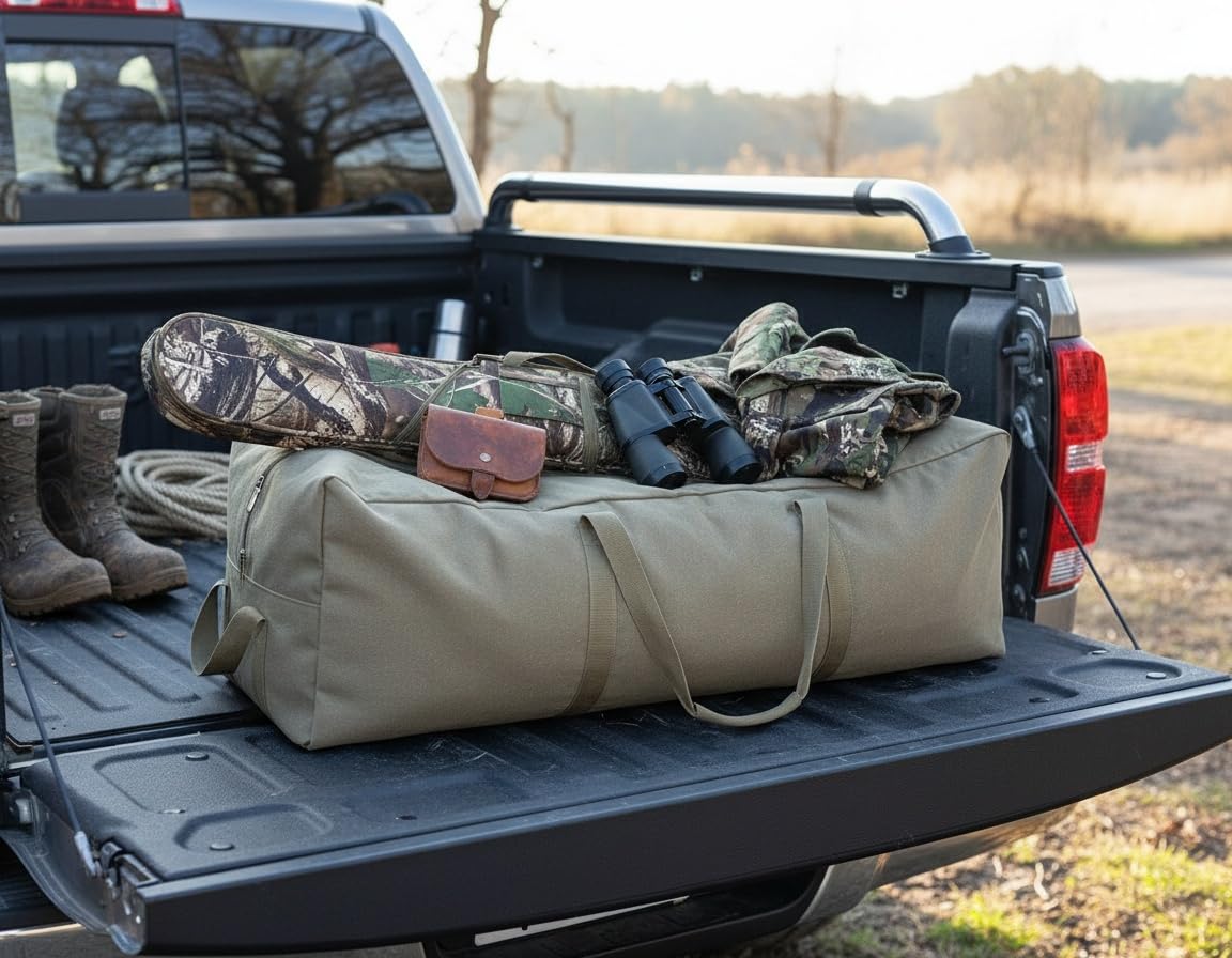 DoYiKe Extra Large Canvas Travel Duffle Bag Heavy Duty, Sports Travel Military Camping Tent Storage