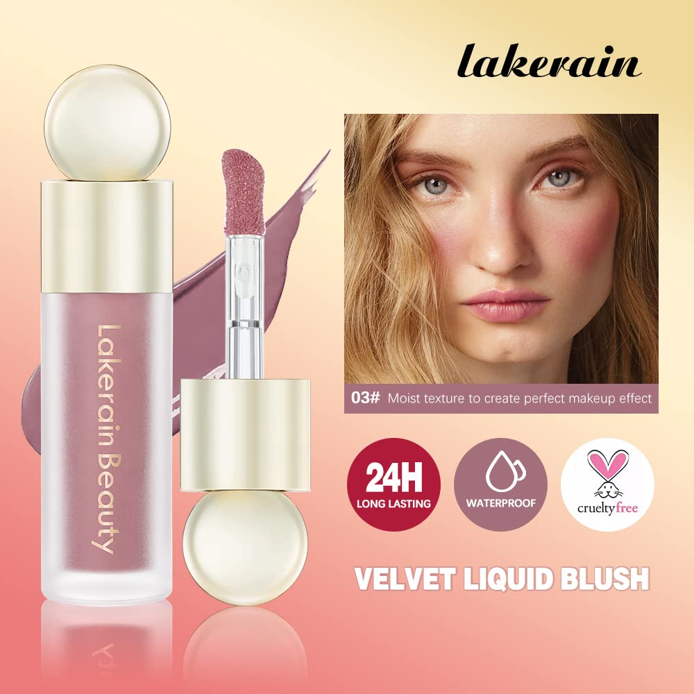 Liquid Blush Stick For Cheeks, Soft Velvet Cream Face Cheek Tint, Natural Matte Pink Red Blush Skin Tint, Waterproof Long Lasting Dewy Makeup, Moisturizing Lightweight Blendable (2#)