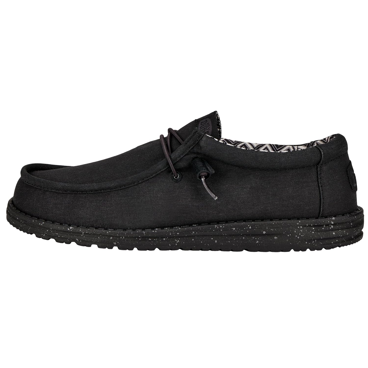 HEYDUDE Men's Wally Stretch Canvas Black/Black