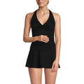 Lands' End Women's Twist Halter Tankini Top 2 Black