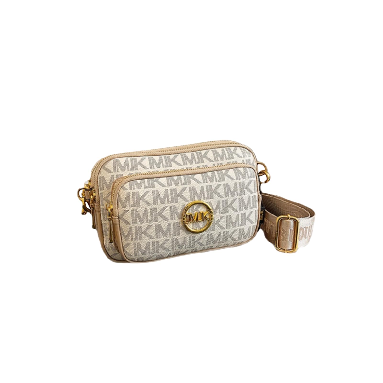 Xehuro Small Crossbody Purse Shoulder Bag for Women Chest Bag Daypack Multiple Pockets with Wide Strap (Beige)