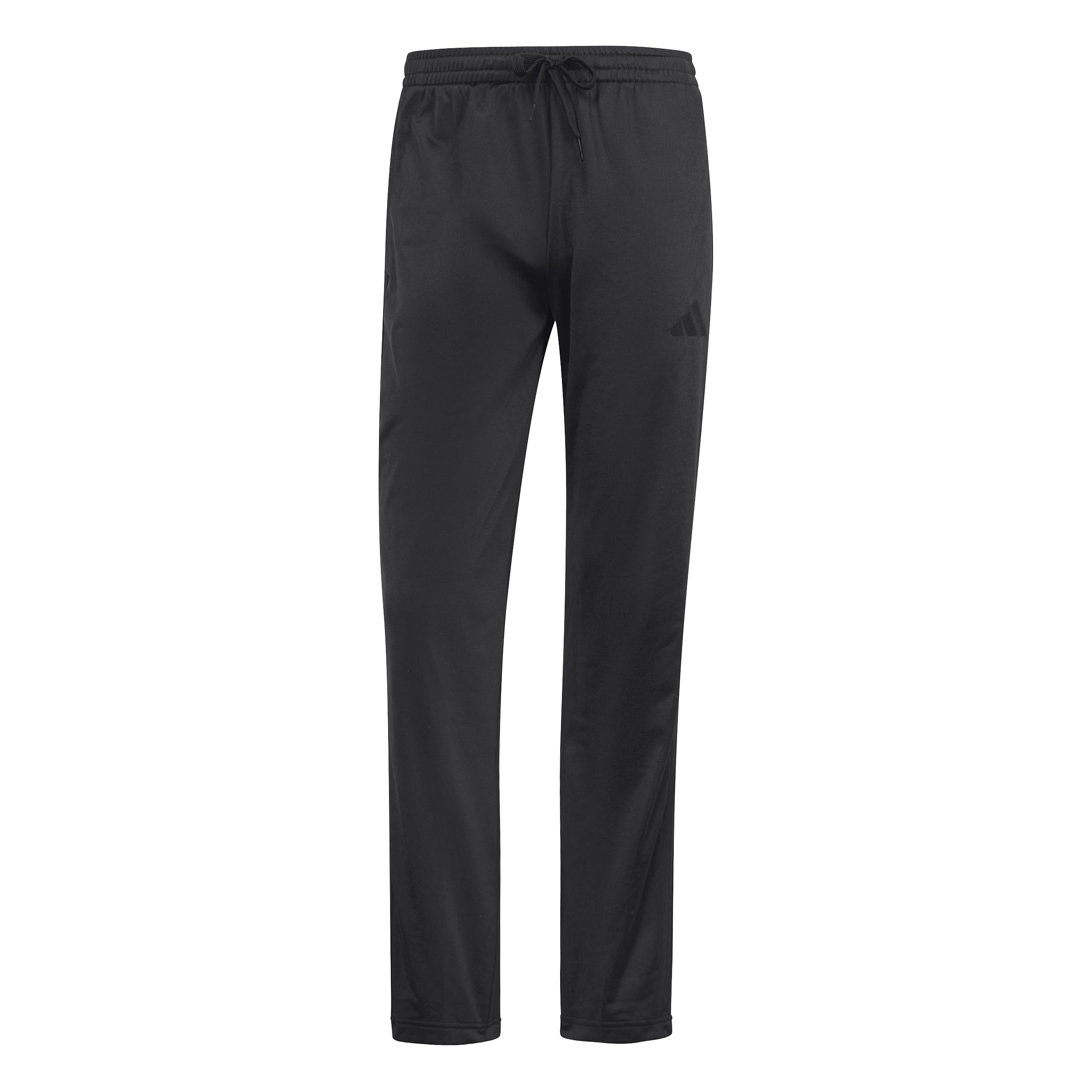Adidas Mens 3-Stripes Tricot Regular Fit Open Hem Sportswear Track Pants, Black/Black, Large