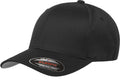 Flexfit Men's Wooly Combed Twill Fitted Baseball Cap, Black, Large-X-Large