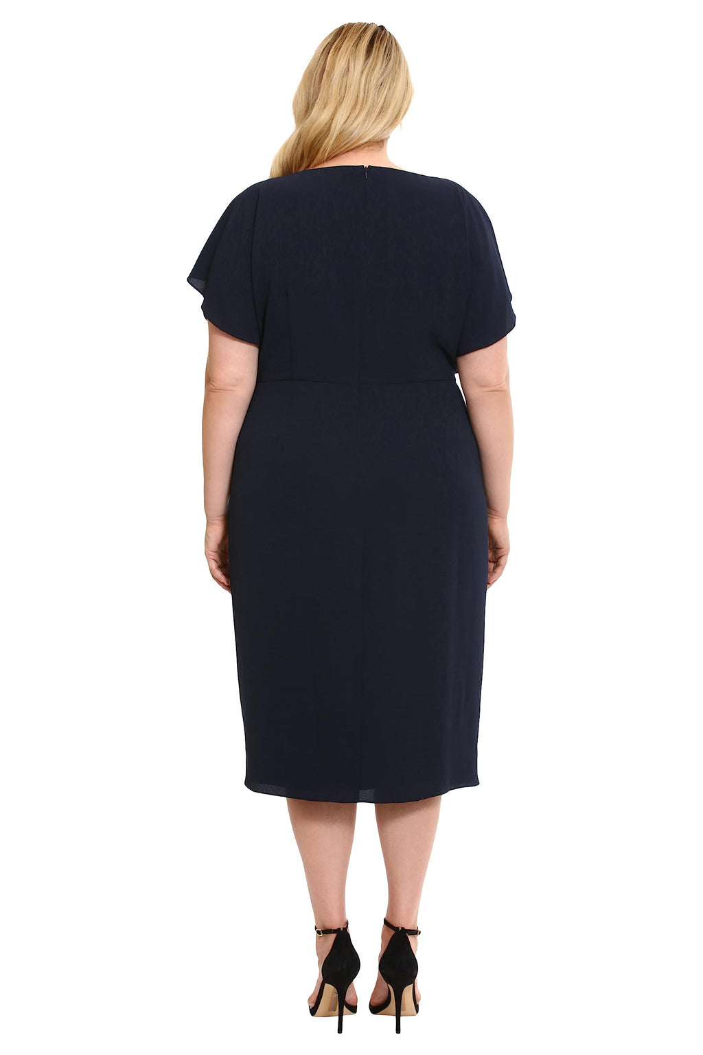 Maggy London Women's Dresses Boat Neck Flutter Sleeve Dress Occasion Event Guest of
