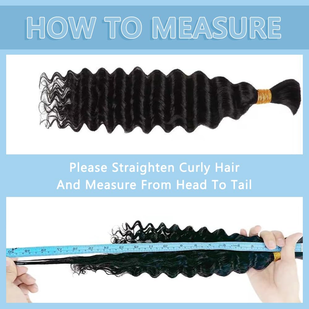 Human Braiding Hair for Boho Braids 150g 6 Bundles/Pack 20 Inch Deep Wave Bundles Human Hair Curly Boho Hair for Braiding 12A Bulk Braiding Hair Wet and Wavy Natural color