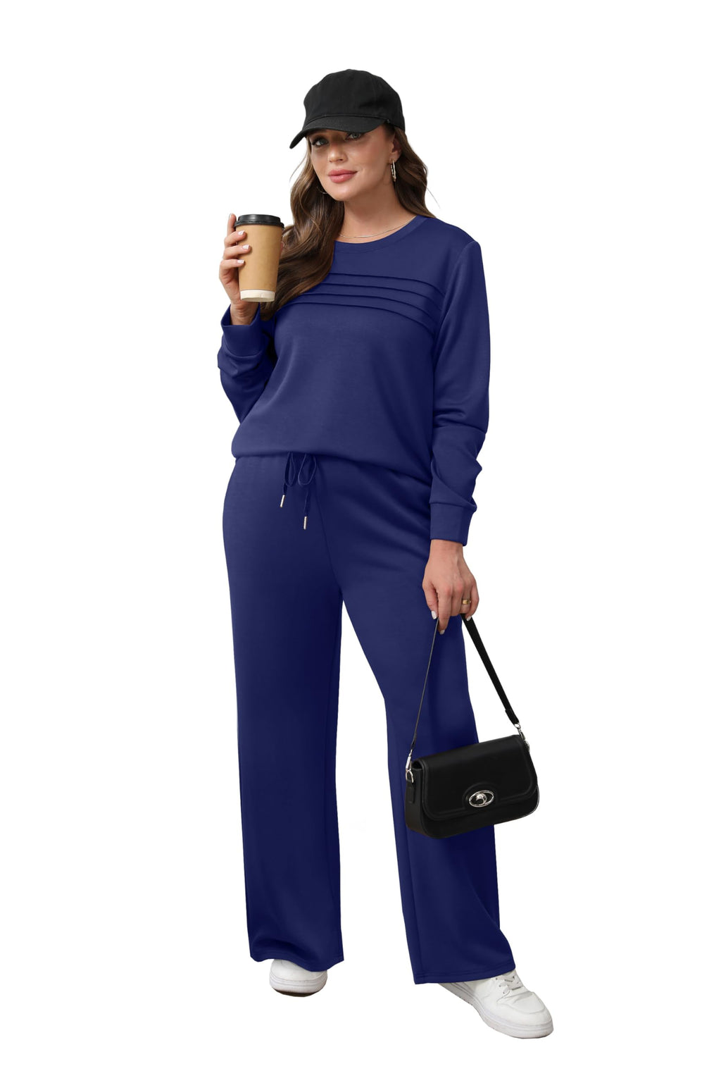 WIHOLL Women 2 Piece Travel Outfits Fall Airport Lounge Set Fall Comfy Tracksuit Long Sleeve Loungewear Casual Winter Sweatsuit
