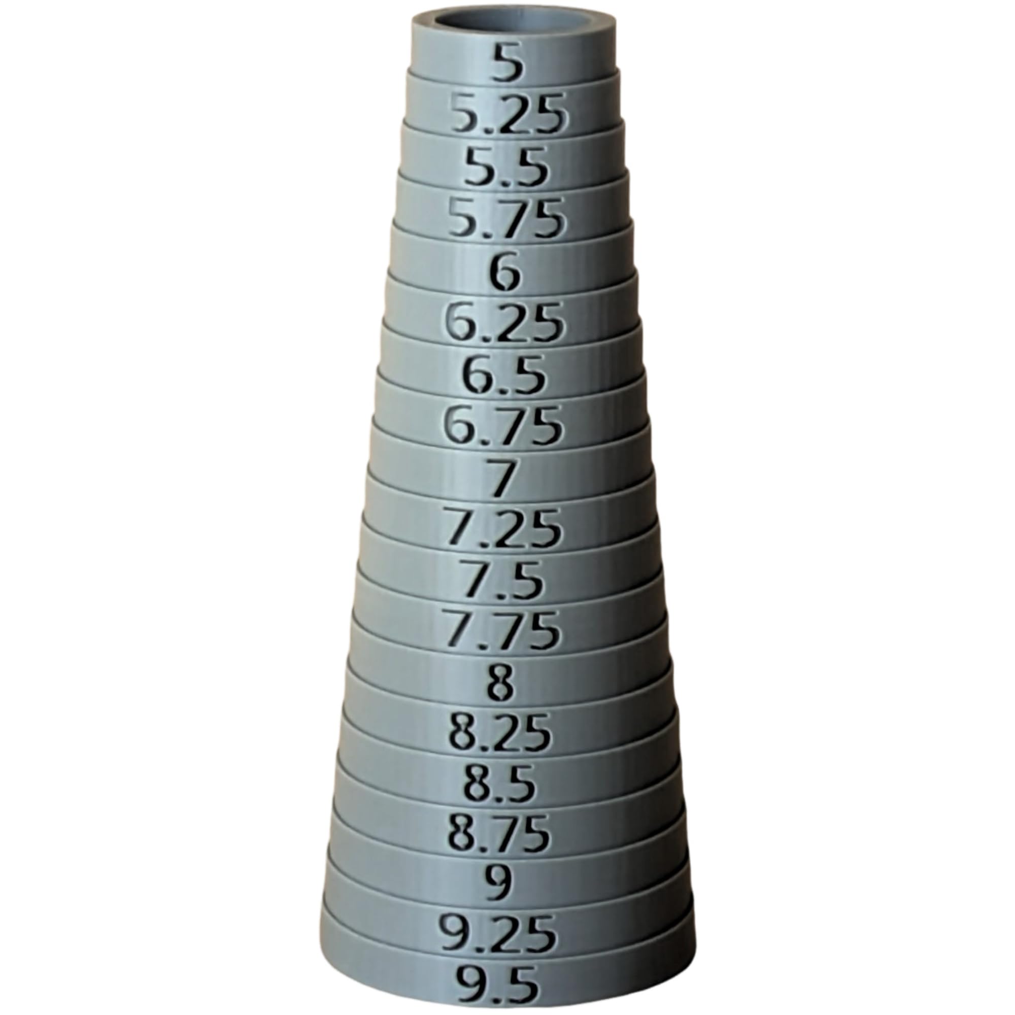Bracelet Sizer Mandrel Round Quarter Sizes (Grey)