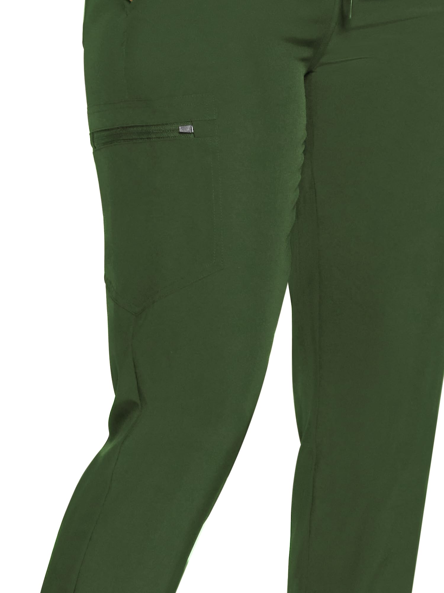 COZYFIT Womens Scrub Pants - Soft Stretch Yoga Style with 5 Pockets, Slim Fit Jogger Scrubs Pants for Women Army Green