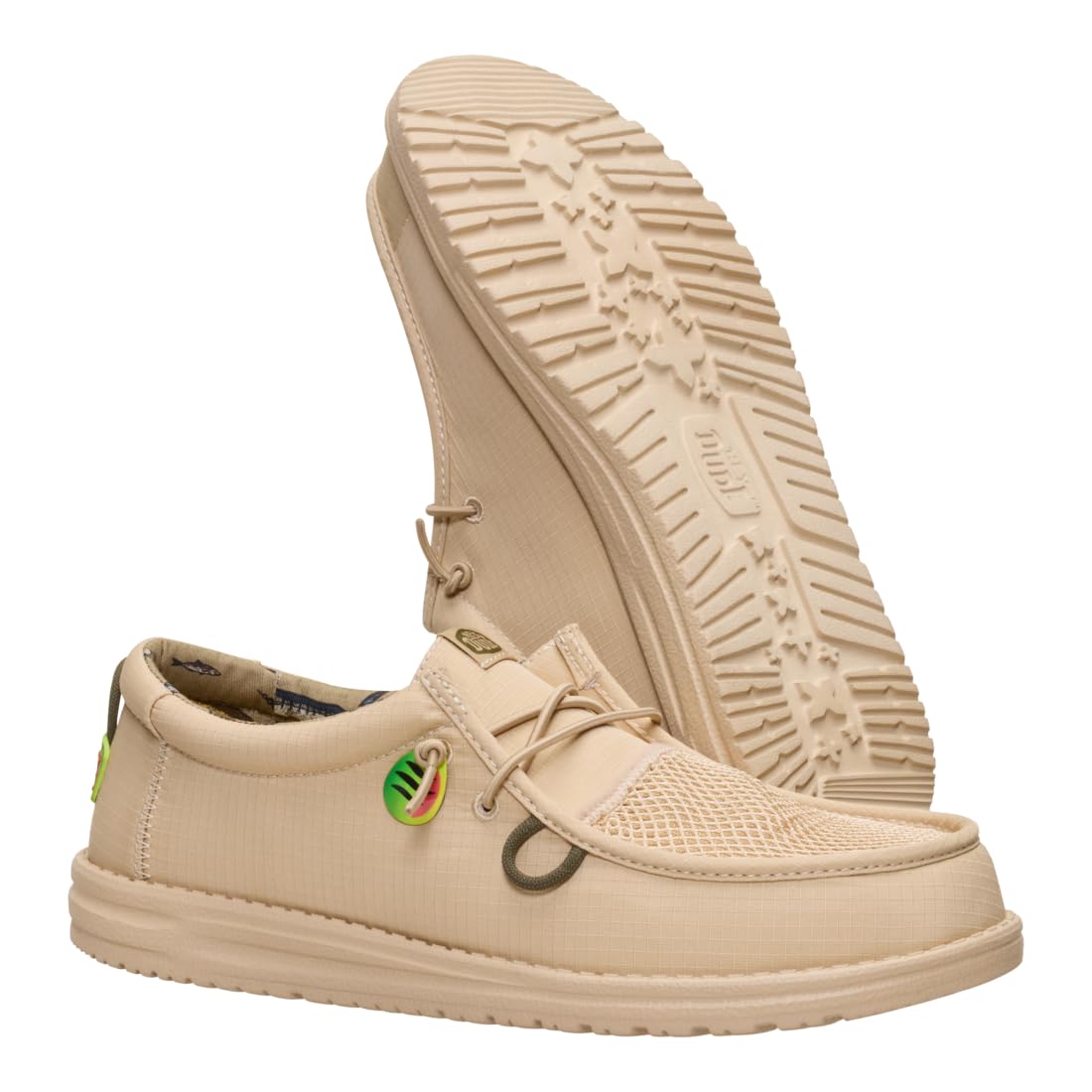 HEYDUDE Wally Bait and Tackle Natural Khaki Size 11, Mens Shoes, Slip-on Loafers, Comfortable & Light-Weight