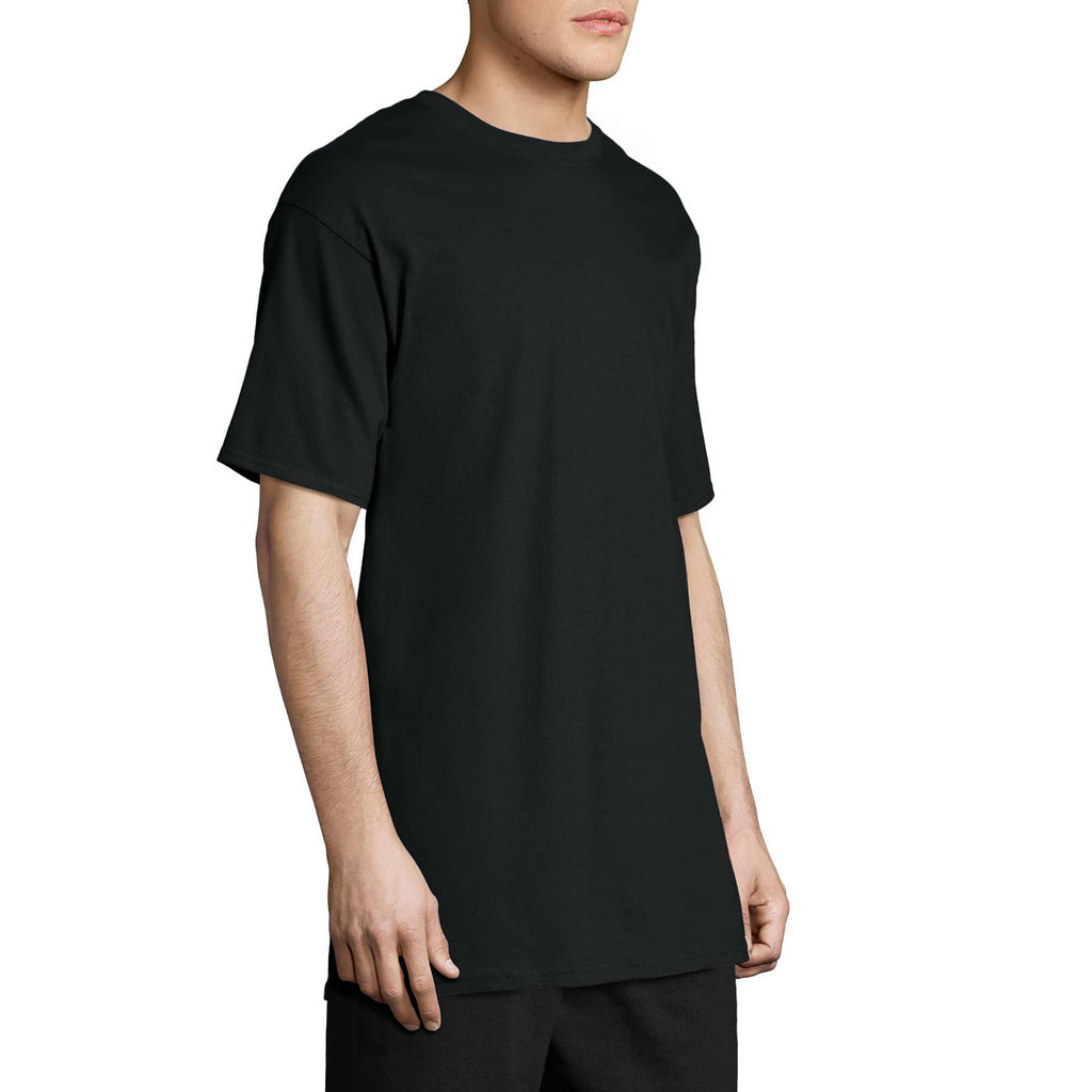 Hanes Size Men's Beefy Short Sleeve Tee Value Pack (2-Pack), Black, 4X-Large/Tall