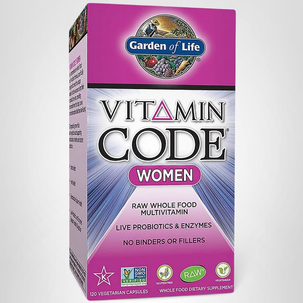 Garden of Life Multivitamin for Women, Vitamin Code Women's Multi - Whole Food Womens Multi Vitamins, Iron, Folate not Folic Acid, Vitamin A and Probiotics for Womens Energy, 120 Vegetarian Capsules