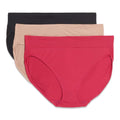 Warner's womens Blissful Benefits Dig-free Comfort Waistband Microfiber Hi-cut 3-pack 5138w Underwear, Black/Toasted Almond/Vivacious, Large US