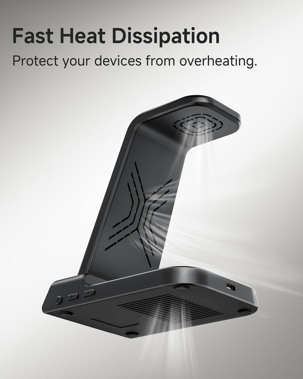 Wireless Charger for iPhone 17, 3 in 1 Charging Station for Apple Watch Watch 11/10/9/8/7/6/5, Ultra 3/SE 3, for iPhone 17/16/15/14/13/12/11/X Series, for Air Pods Pro 3/4/Pro 2 (No Adapter)