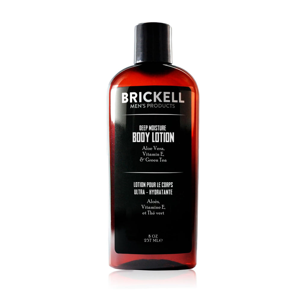 Brickell Men's Deep Moisture Body Lotion for Men, Protects and Hydrates Dry Skin, With Aloe, Vitamin E, and Jojoba Oil, 8 Ounce, Scented