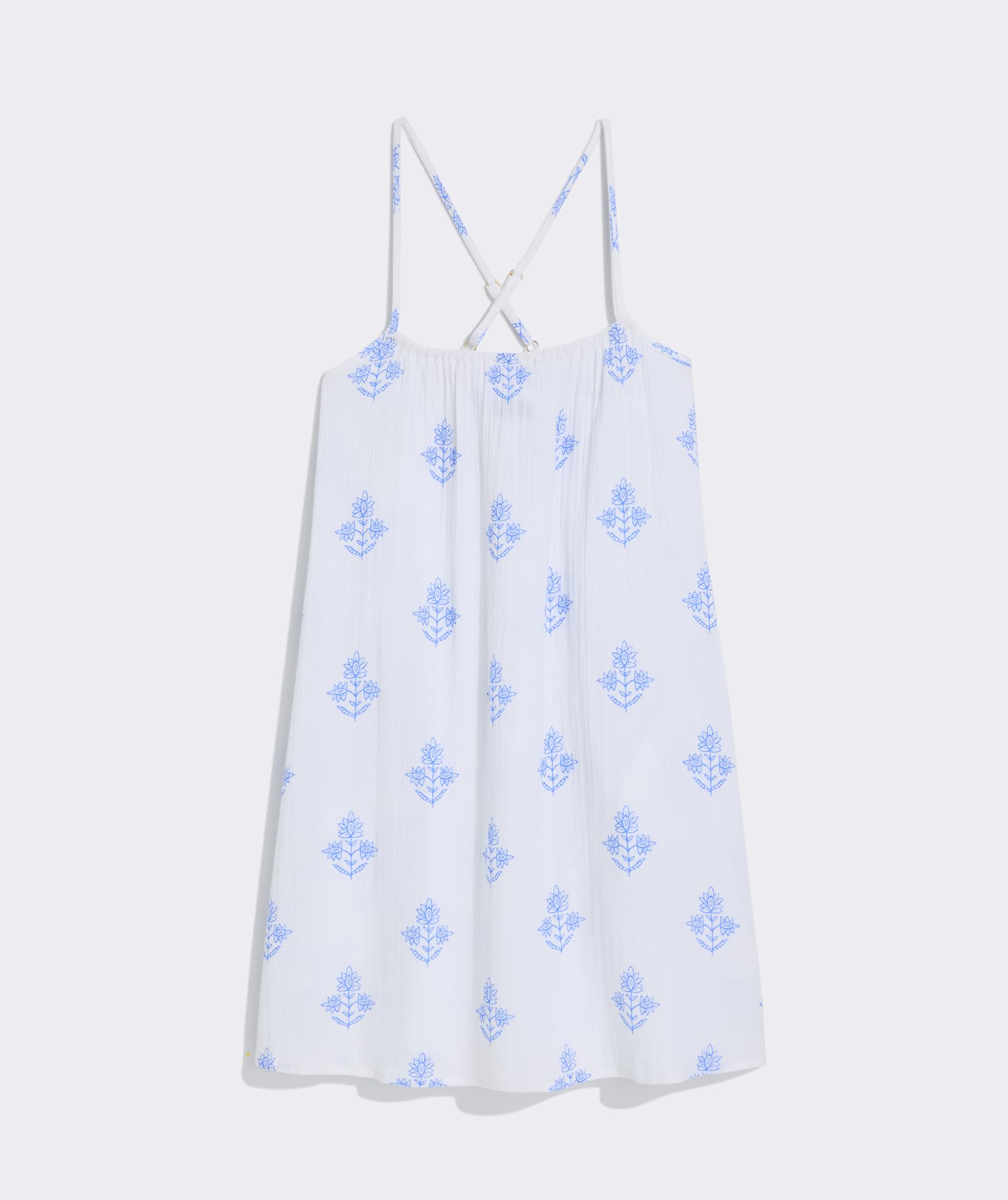 vineyard vines Marnie Gauze Mini Cover-Up Dress, White Cap Print, XS
