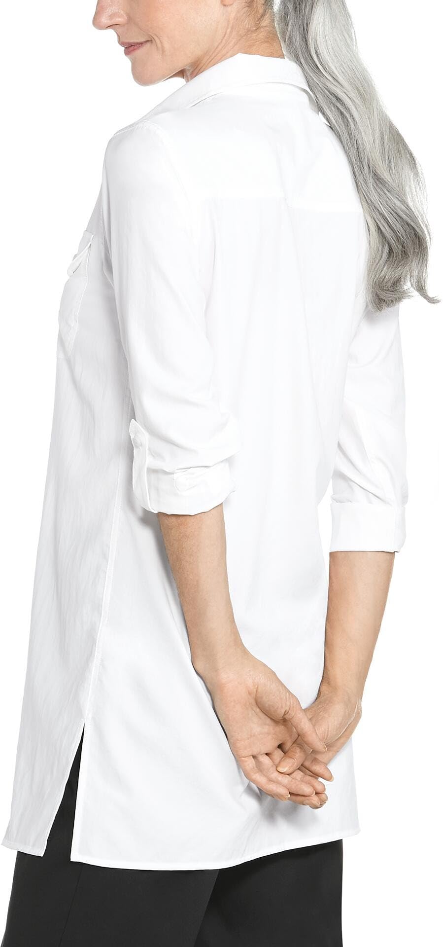 Coolibar Women's Tunic Long Sleeve Shirt - UPF 50+ Sun Protection - Santorini in White