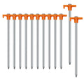 Tent Stakes Camping Stakes,AVOFOREST 7.1inch Non-Rust Metal Tent Pegs Ground Stakes Tent Spikes Camping,Garden,Hiking Orange (Orange 12pcs, 7.1IN)
