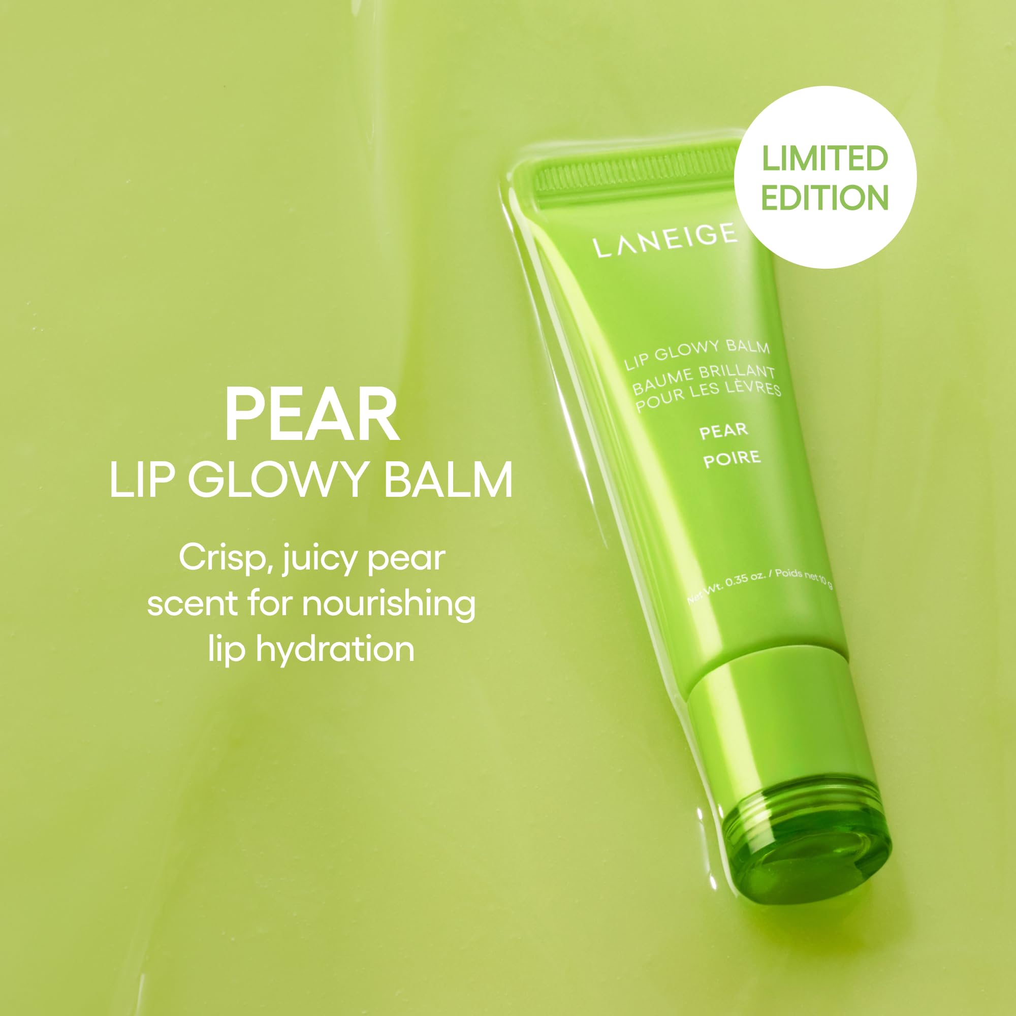 LANEIGE Lip Glowy Balm: Sheer Tinted Lip Treatment Balm Tube with Shea & Murumuru Butters for Hydrating, Moisturizing, Glossy, Non-Sticky Shine, Berry | Korean Skin Care, Pear