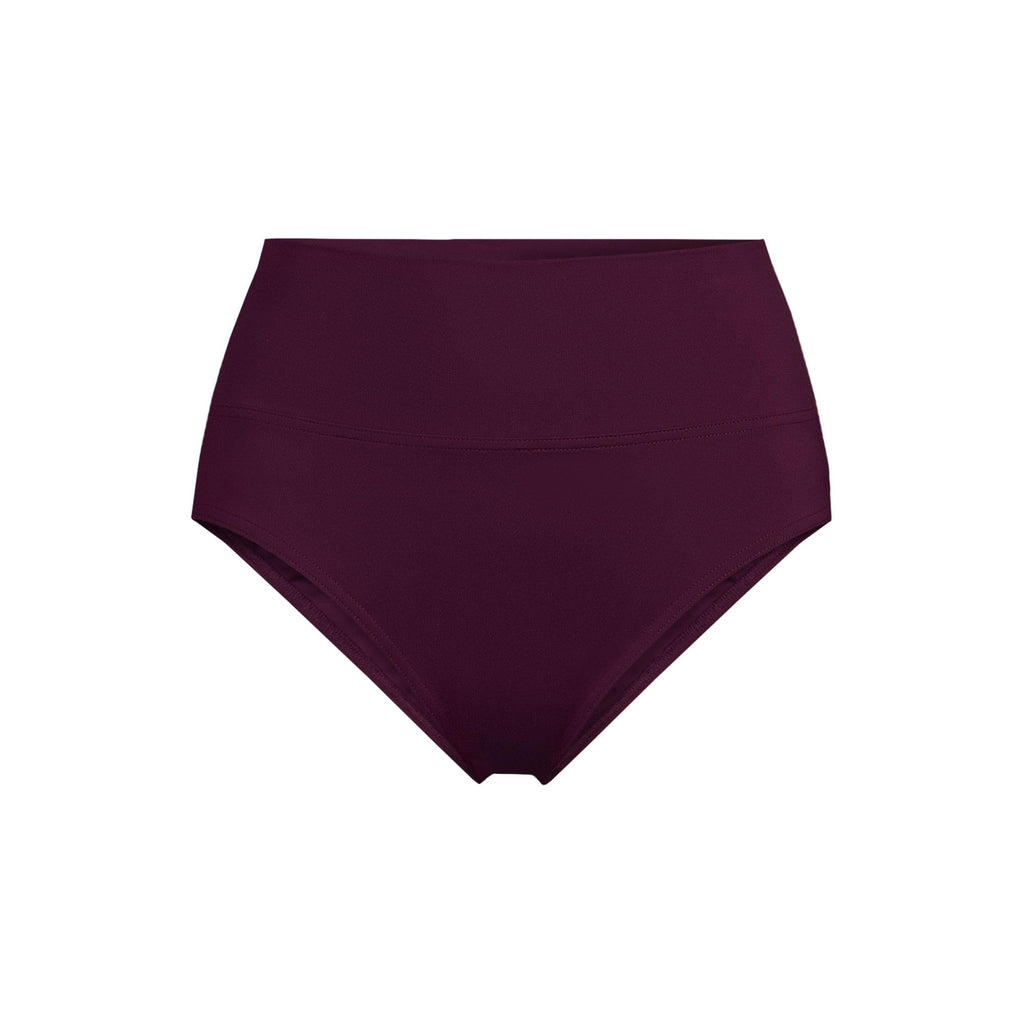 Lands' End Women's Pinchless High Waisted Bikini Bottoms 2 Dark Wine