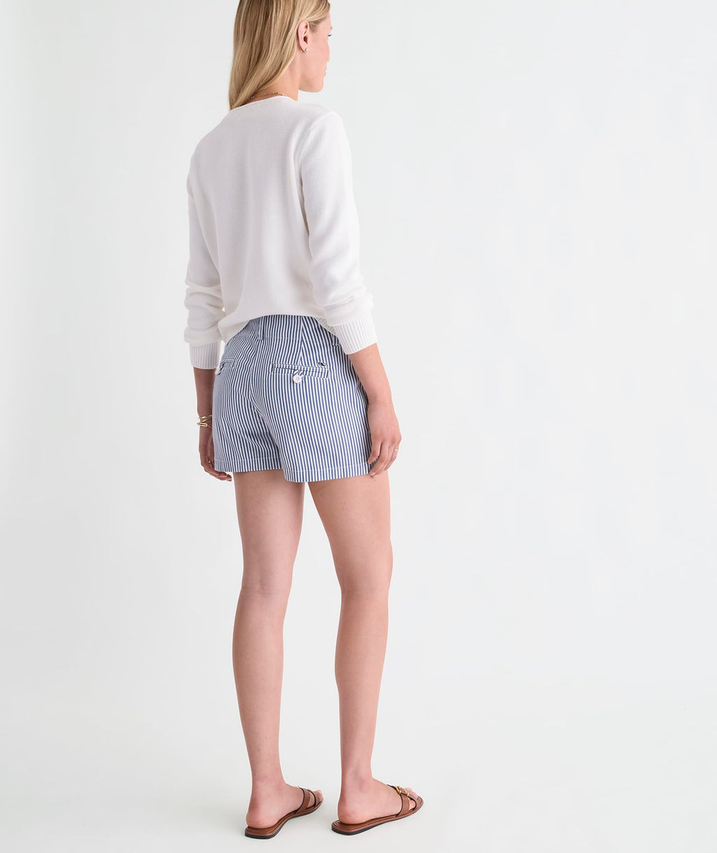 vineyard vines 3 1/2 Inch Herringbone Every Day Shorts, Moonshine Stripe, 4
